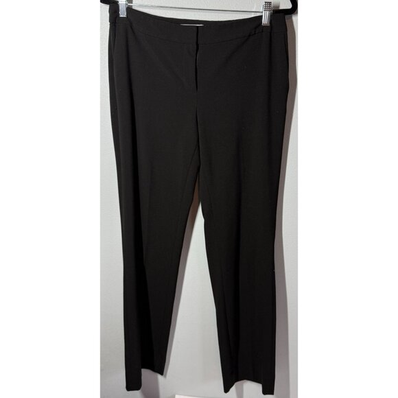White House Black Market Stright Leg Trouser Dress Pant Sz 6 Black Office Career - Picture 1 of 10